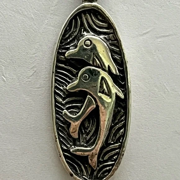 Silver Art Nouveau Dolphin Necklace
